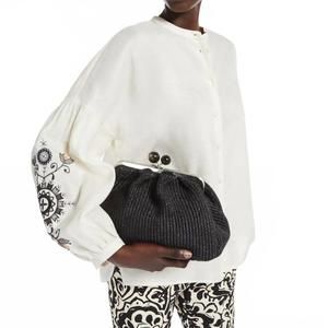 NEW WEEKEND MAX MARA ilex linen shirt in ecru